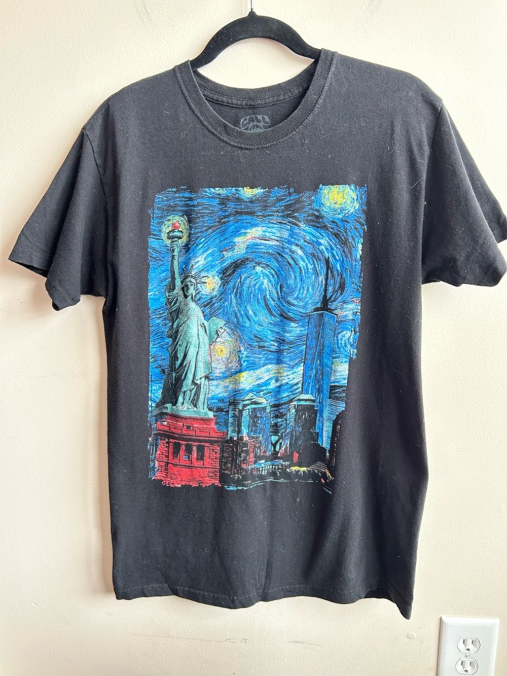 Call Your Mother Mens Starry New York Night Van Gogh Graphic T-Shirt M